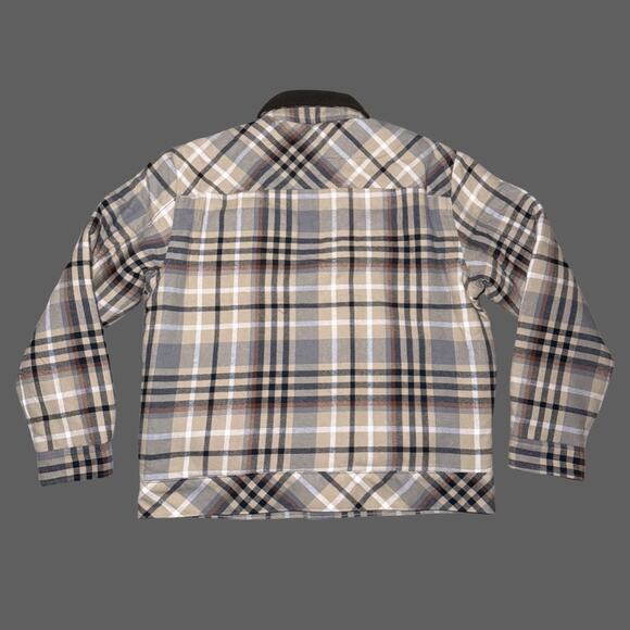 Scotch & Soda Sherpa Lined Plaid Flannel Eisenhower Jacket Mocha Mens L NWT - Picture 9 of 10